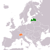 Location map for Latvia and Switzerland.