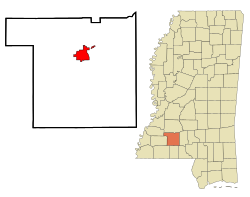 Location of Brookhaven, Mississippi