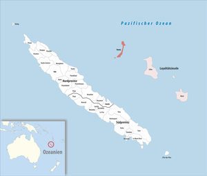 在新喀里多尼亞與洛亞蒂群島省的位置
