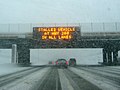 A changeable message sign foreboding an evil commute.