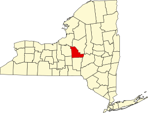 Map of New York highlighting Madison County