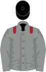 Grey, maroon epaulets, black cap