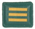 SANDF - Embossed Good Conduct Badge - SA Army - NCG Uniform - Ceremonial Guard Green with Gold Stripes - Level III