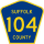County Route 104 marker