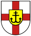 Anchor of the Patriarch's Cross in the coat of arms of Wollmatingen [de], Germany