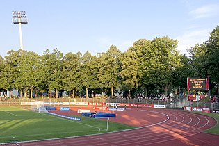 Fans prior to the start of a 2017–18 Regionalliga Bayern match