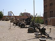 Artillery pieces on display outside