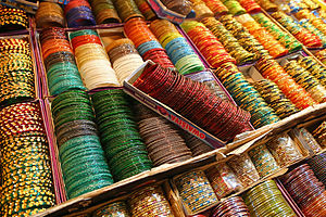 Bangles on display in Bangalore, India