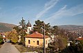 View of the town of Dimitrovgrad, Serbia with the tower of the Holy Mother of God church.