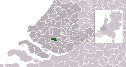 Highlighted position of Albrandswaard in a municipal map of South Holland