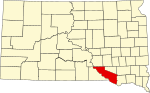 标示出查尔斯米克斯县位置的地图