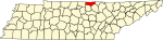 标示出克莱县位置的地图