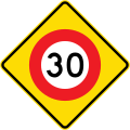 30 km/h speed limit ahead