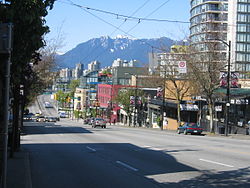 A stretch of South Granville, looking north towards Downtown.