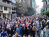 Marching demonstrators on January 25