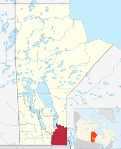 Map of the Eastman Region of Manitoba.