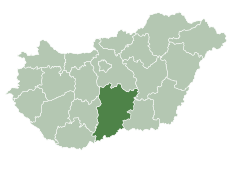 巴奇-基什孔州在匈牙利的位置