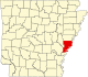 标示出菲利普斯县位置的地图