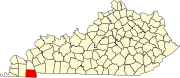 Map of Kentucky highlighting Calloway County