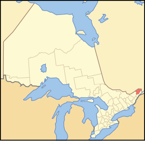 Location of Prescott & Russell counties