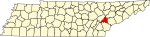 标示出劳登县位置的地图