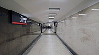 Pedestrian underpass between platforms and the railway station