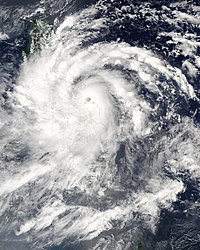 Typhoon Xangsane near peak intensity