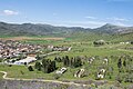 The village of Zarko, as seen from Profitis Ilias. In the background, mount Koutra.