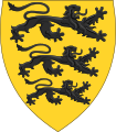 Or, three lions passant contourny sable