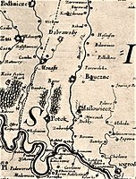 de Beauplan 1650 map with Jazłowiec and Buczacz