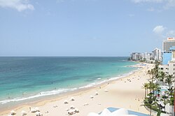 Condado Beach from La Concha and Vanderbilt hotels