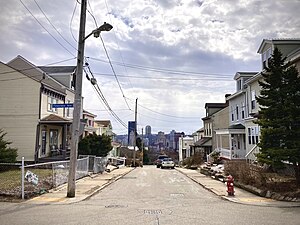 Myler Street, looking down from Fineview Avenue