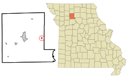 惠灵在利文斯顿县及密苏里州的位置（以红色标示）