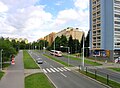 Lodžská (Łódź) Street; names of Polish cities and rivers prevail in the housing estate.