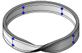 The Wagner graph drawn on the Möbius strip.