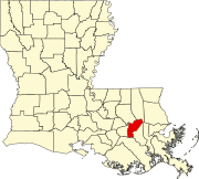 Map of Louisiana highlighting St. John the Baptist Parish.svg