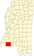 阿米特县在密西西比州的位置