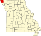 艾奇逊县在密苏里州的位置