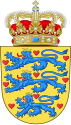 Coat of arms of Denmark, based on the 12th-century Estridsen coat of arms