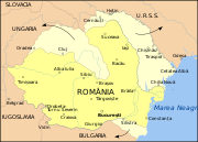 1940年罗马尼亚王国的疆域（深黄色）