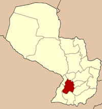 Map of Paraguay highlighting the department