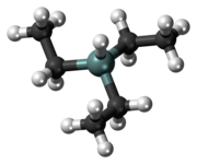 Ball-and-stick model of the triethylsilane molecule