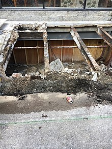 This is a vaulted sidewalk under construction in Chicago