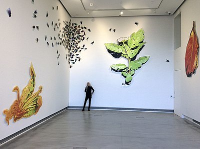 Haeseker with one of her installation works
