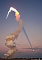 Space Shuttle launch plume shadow