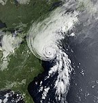 Satellite image of Hurricane Bob on August 19, 1991