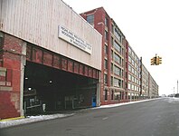 South side streetscape of the Highland Park Ford plant complex