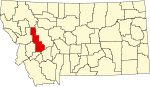 鲍威尔县在蒙大拿州的位置
