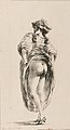 Beautiful Neapolitan woman seen from behind. Engraving from Dominique Vivant Denon's Oeuvre Priapique. 1787