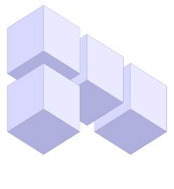 第二片，或称为L：三个立方体排成一列，左下方加一个立方体。